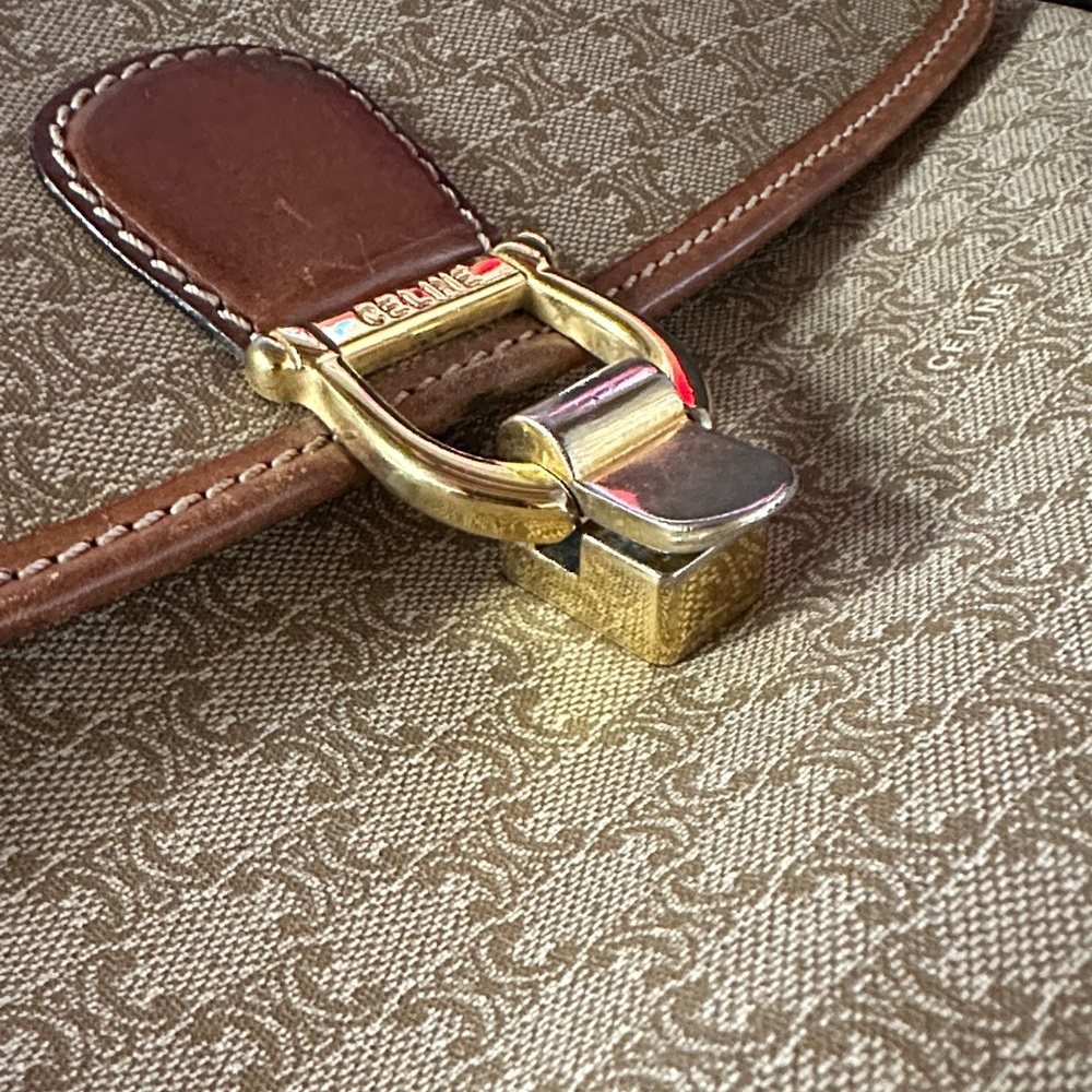 Vintage Celine Beige Canvas and Brown Leather Satchel - Picture 15 of 15